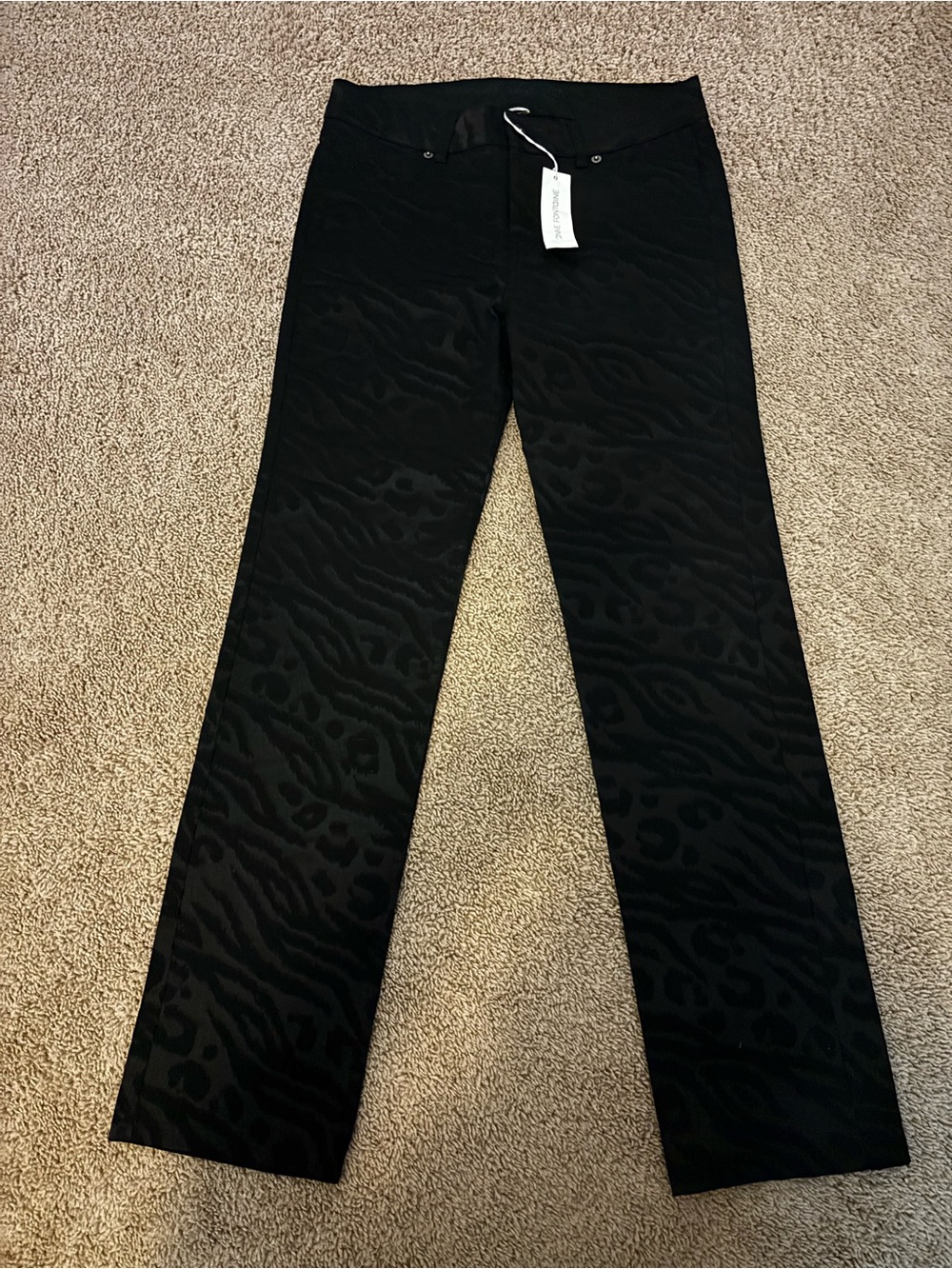 Anne Fontaine Black Jacquard Straight-Leg Pants